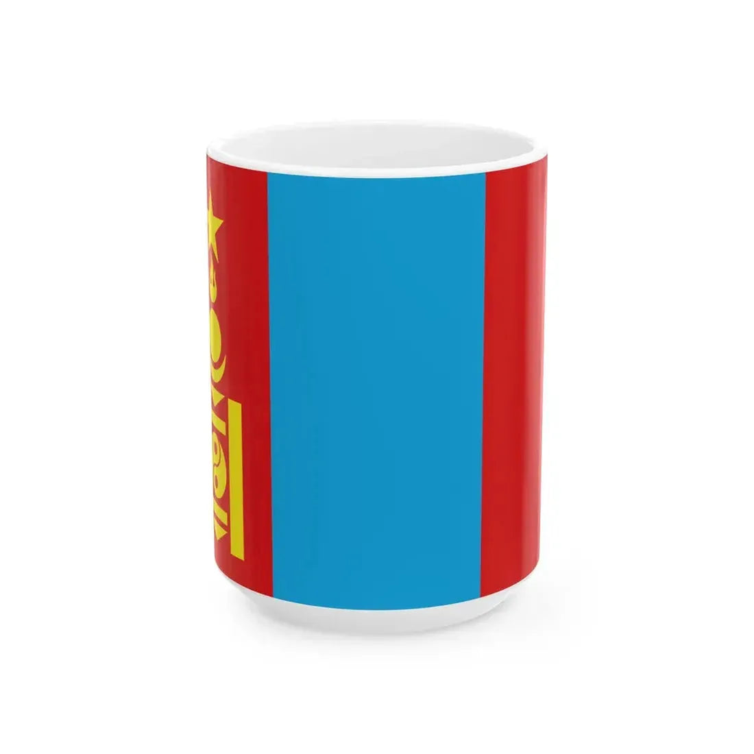 Flag of the Mongolian Peoples Republic 1945 3-2 (Mongolia) White Coffee Mug 15oz - Go Mug Yourself