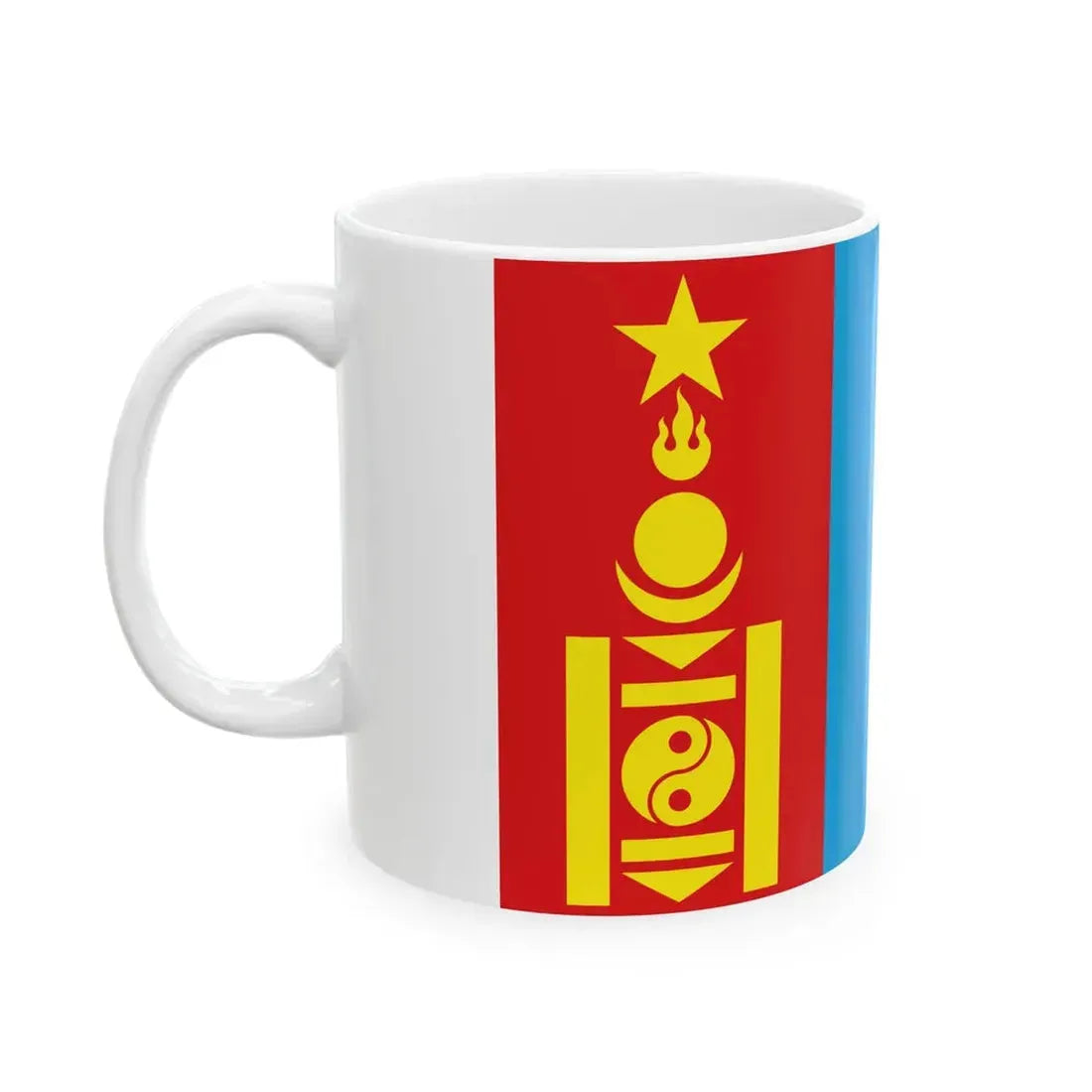 Flag of the Mongolian Peoples Republic 1945 3-2 (Mongolia) White Coffee Mug - Go Mug Yourself