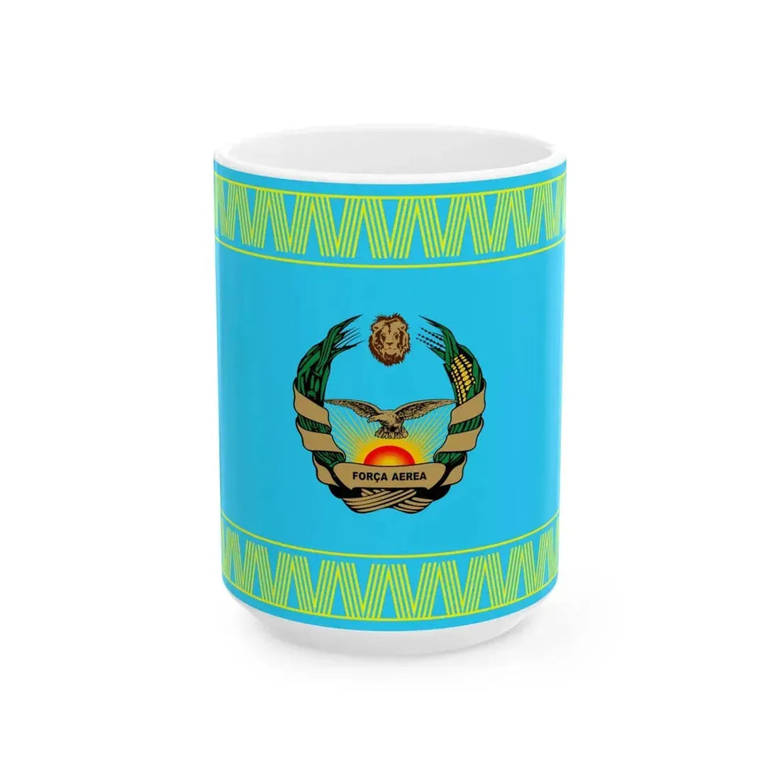 Flag of the Mozambique Air Force (Mozambique) White Coffee Mug 15oz - Go Mug Yourself