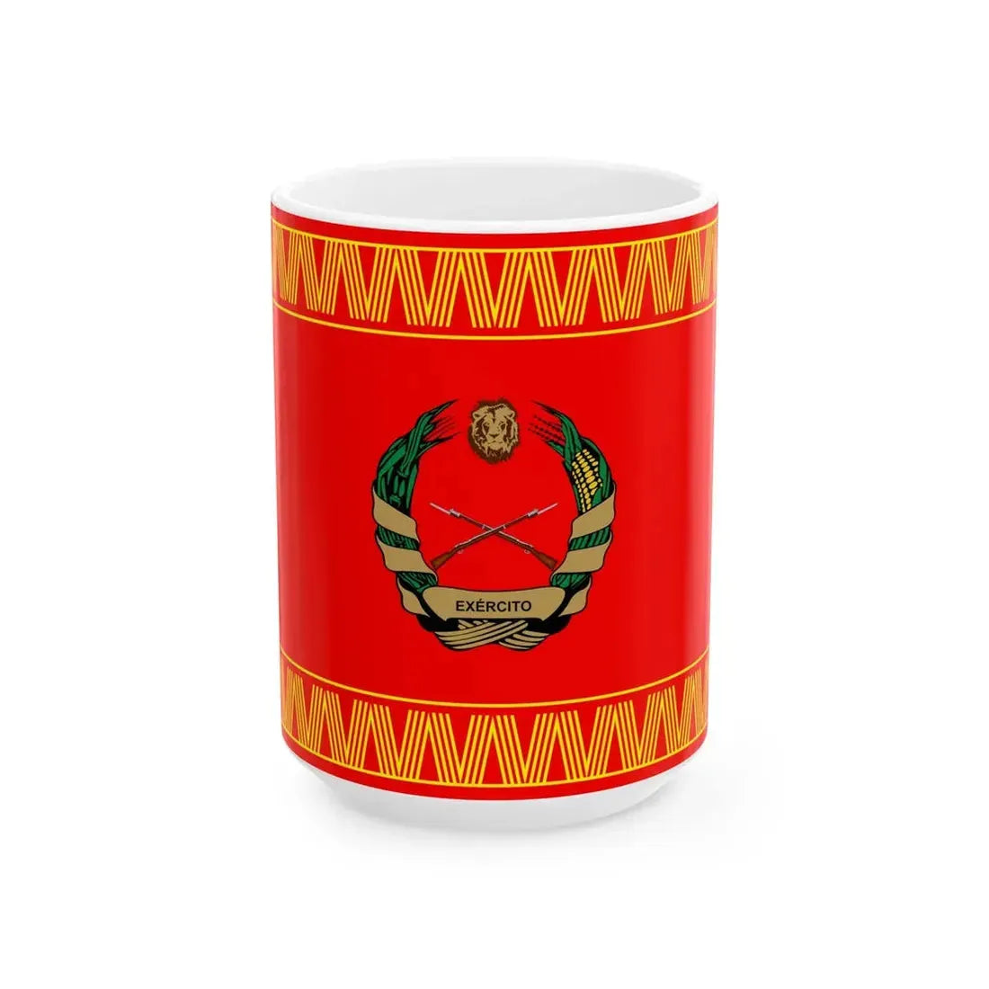 Flag of the Mozambique Army (Mozambique) White Coffee Mug 15oz - Go Mug Yourself