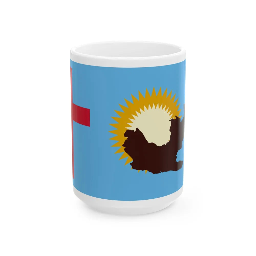 Flag of the Nadroga-Navosa Sovereign Christian State (Fiji) White Coffee Mug 15oz - Go Mug Yourself