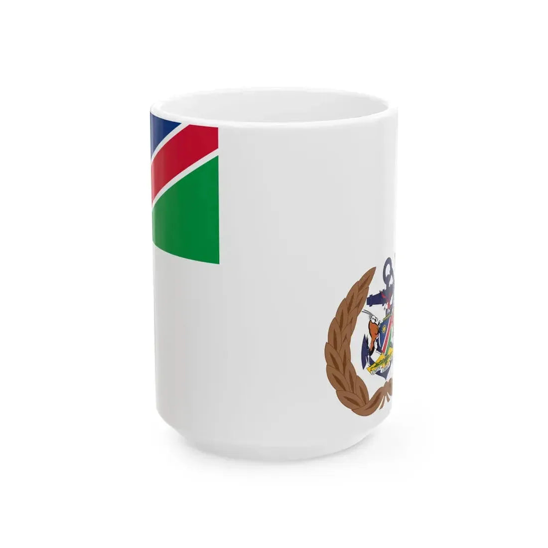 Flag of the Namibian Navy (Namibia) White Coffee Mug 15oz - Go Mug Yourself