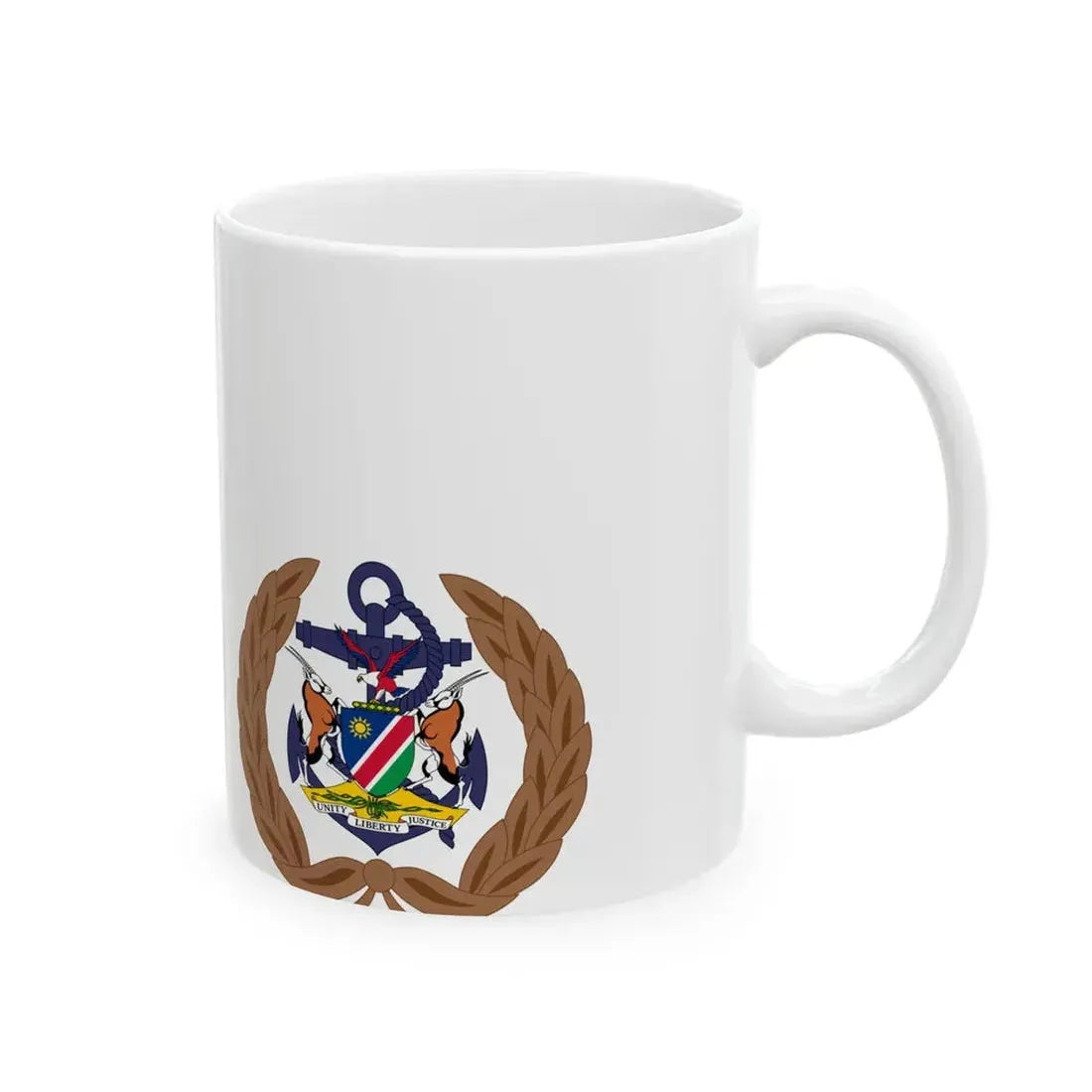Flag of the Namibian Navy (Namibia) White Coffee Mug - Go Mug Yourself