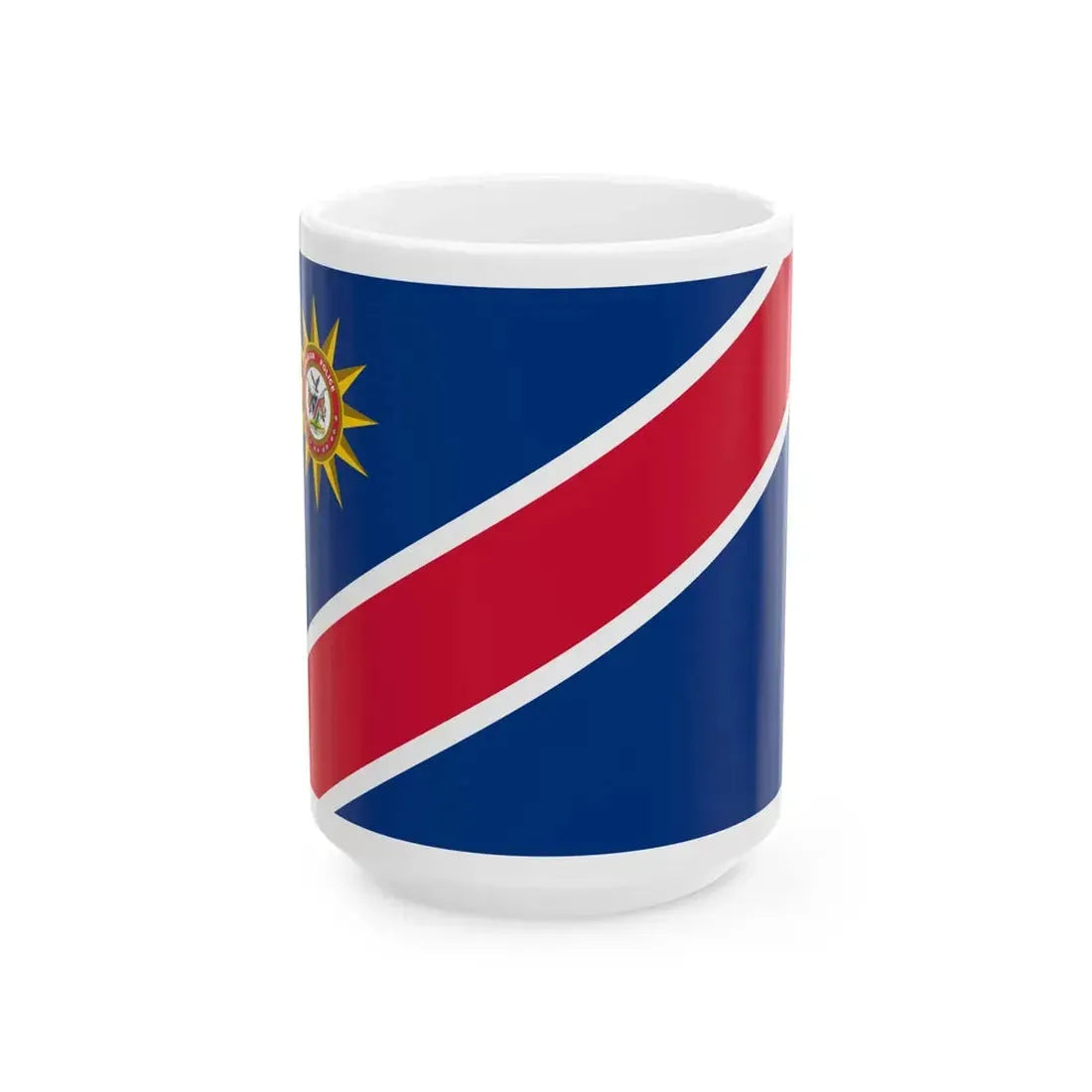 Flag of the Namibian Police Force 1991-2009 (Namibia) White Coffee Mug 15oz - Go Mug Yourself