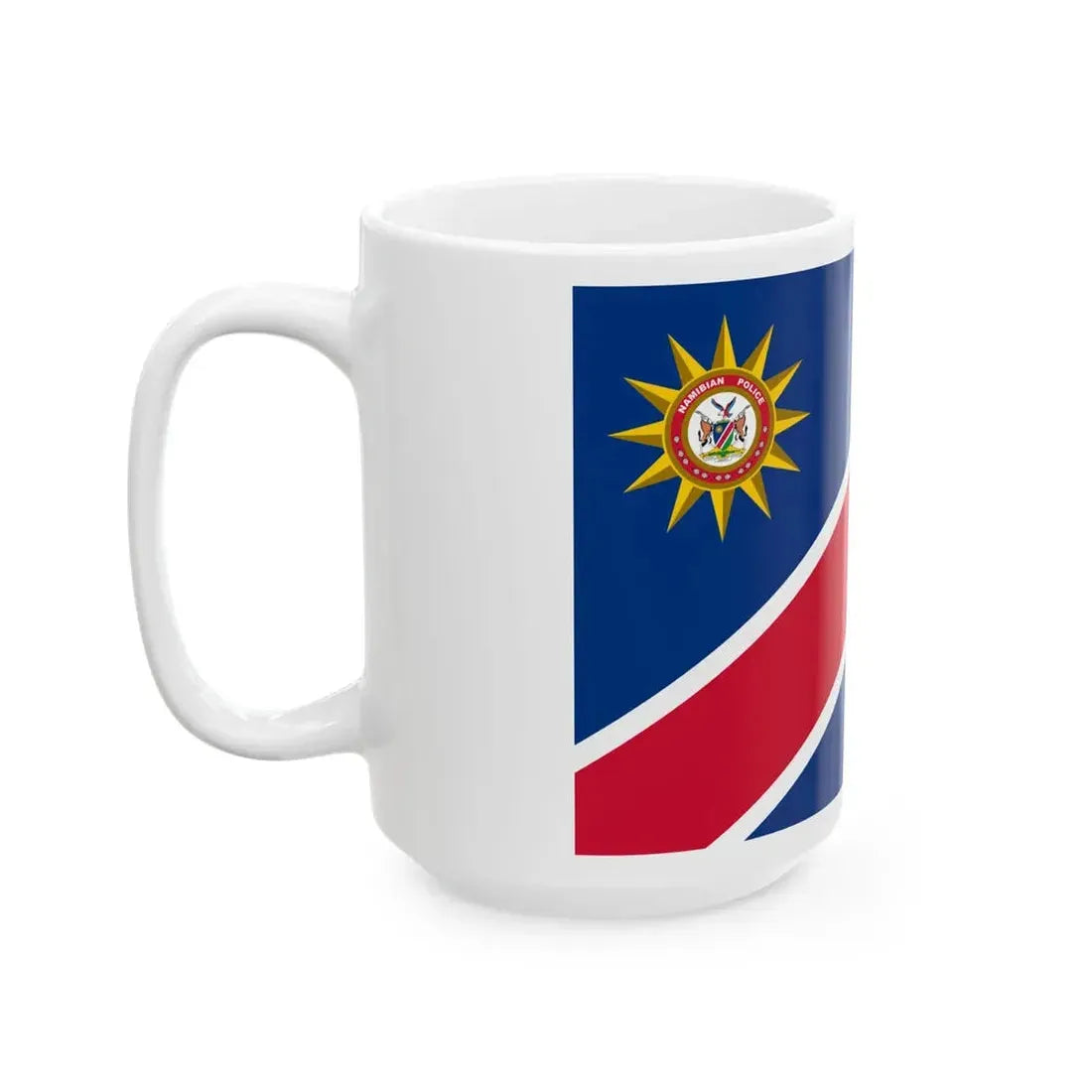 Flag of the Namibian Police Force 1991-2009 (Namibia) White Coffee Mug - Go Mug Yourself