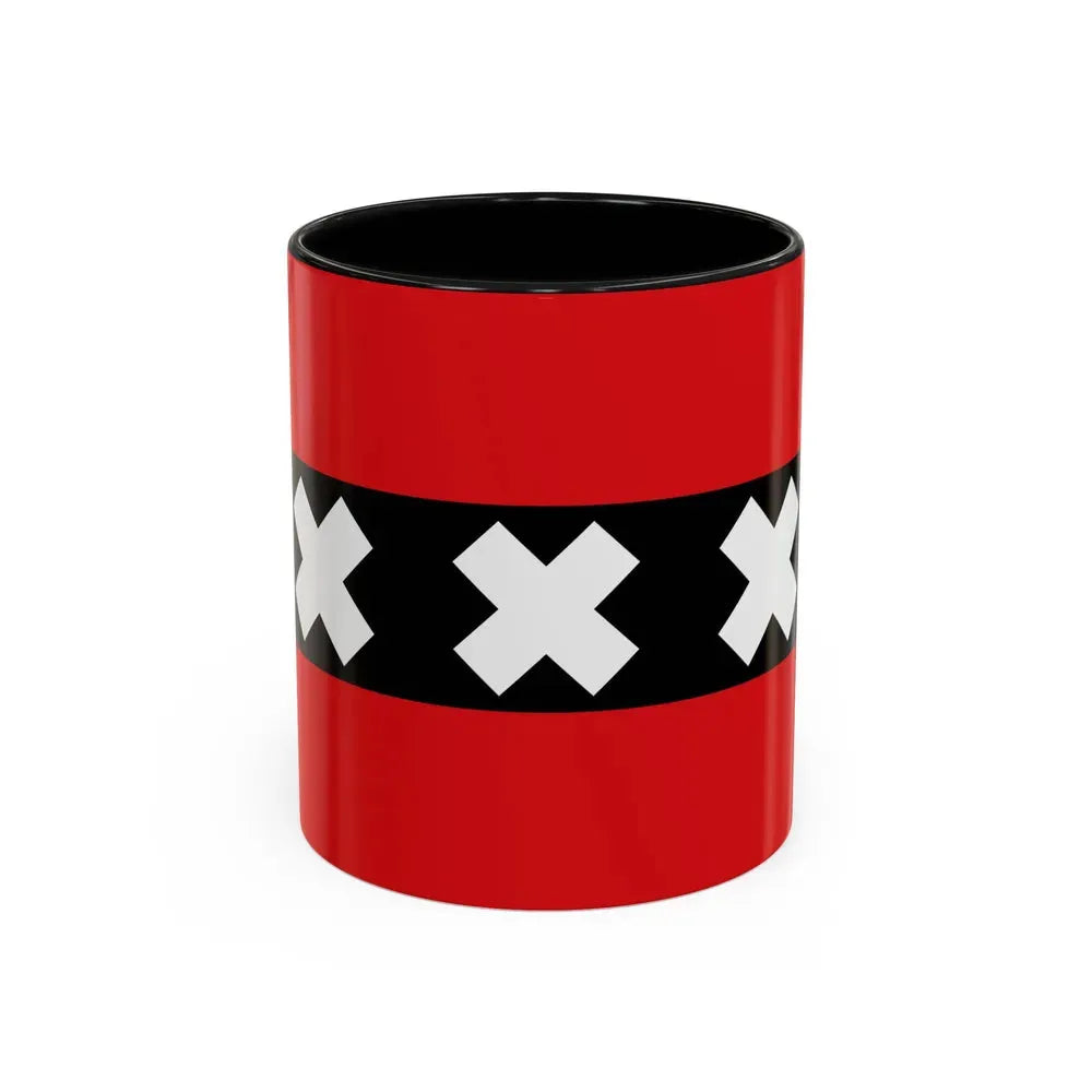Flag of the national capital Amsterdam Netherlands - Accent Coffee Mug 11oz Black - Go Mug Yourself