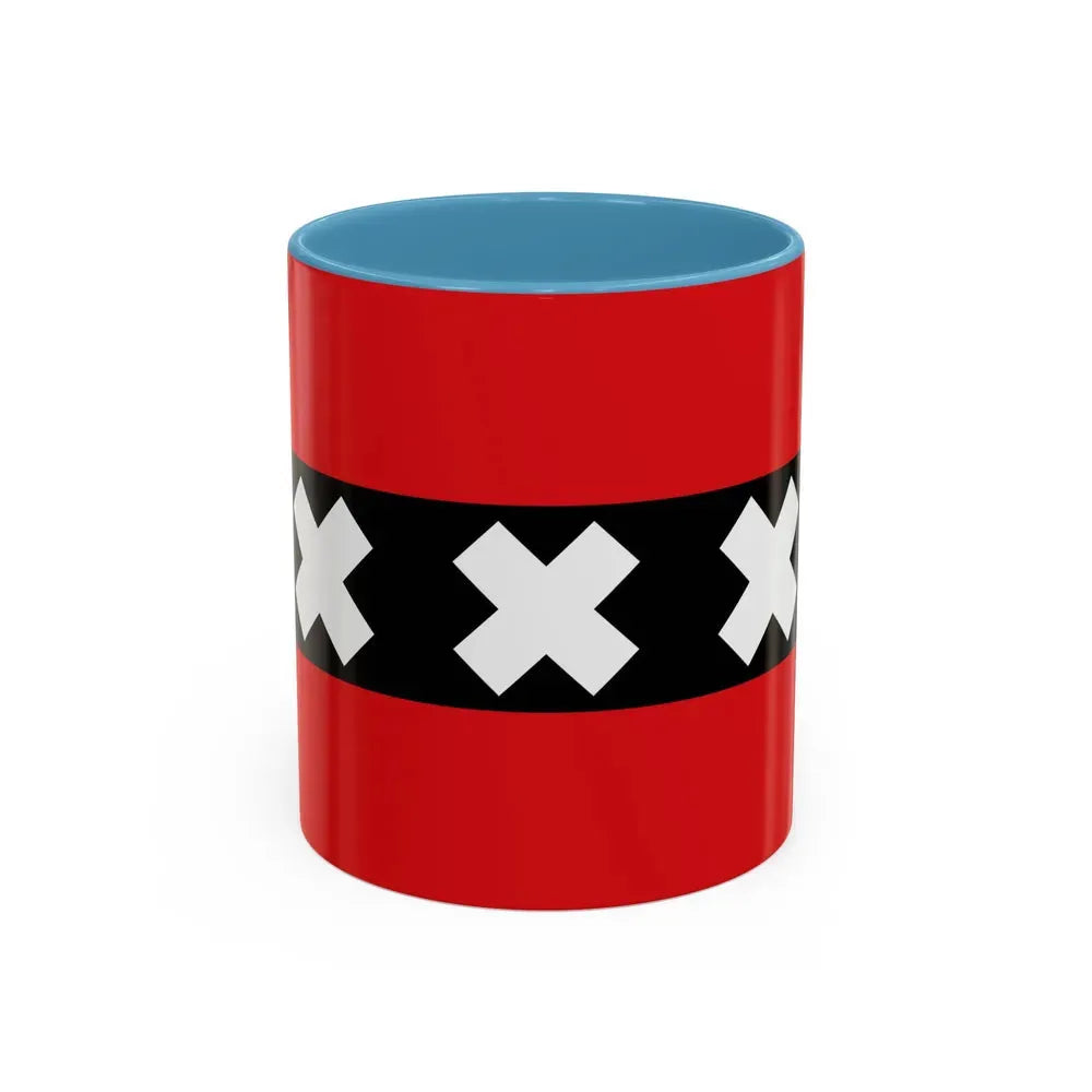 Flag of the national capital Amsterdam Netherlands - Accent Coffee Mug 11oz Light Blue - Go Mug Yourself