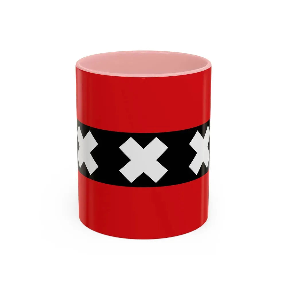 Flag of the national capital Amsterdam Netherlands - Accent Coffee Mug 11oz Pink - Go Mug Yourself