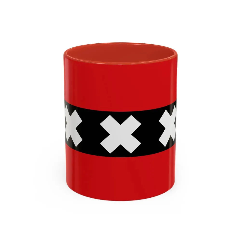 Flag of the national capital Amsterdam Netherlands - Accent Coffee Mug 11oz Red - Go Mug Yourself