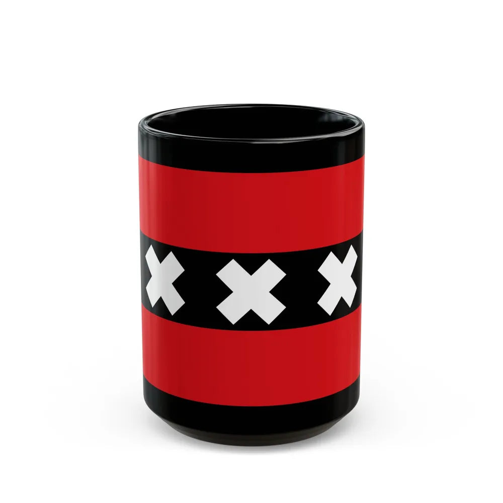 Flag of the national capital Amsterdam Netherlands - Black Coffee Mug 15oz - Go Mug Yourself