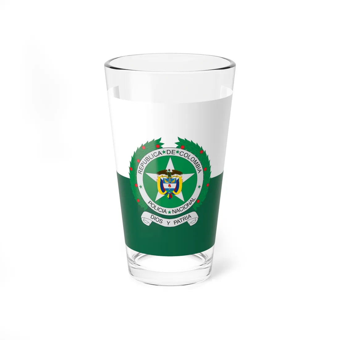 Flag of the National Police of Colombia (Colombia) Pint Glass 16oz 16oz - Go Mug Yourself