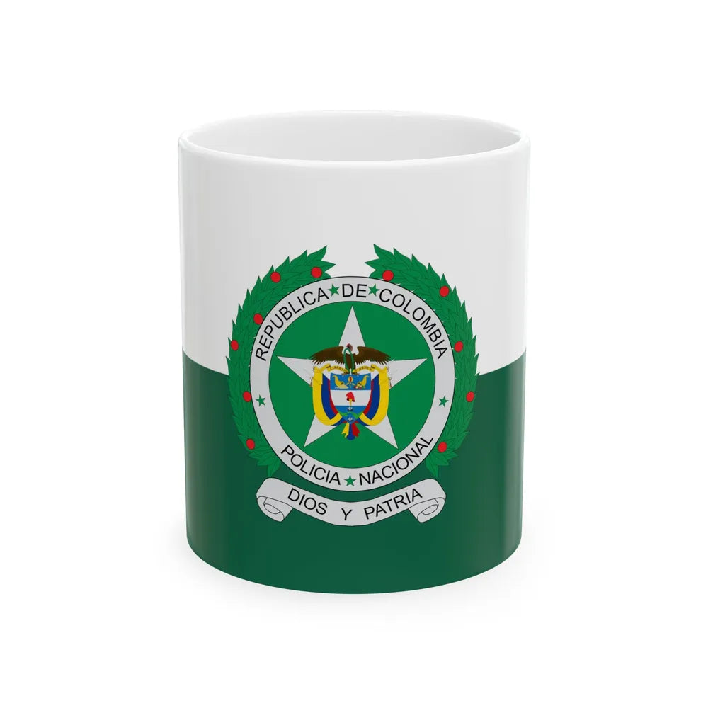 Flag of the National Police of Colombia (Colombia) White Coffee Mug 11oz - Go Mug Yourself