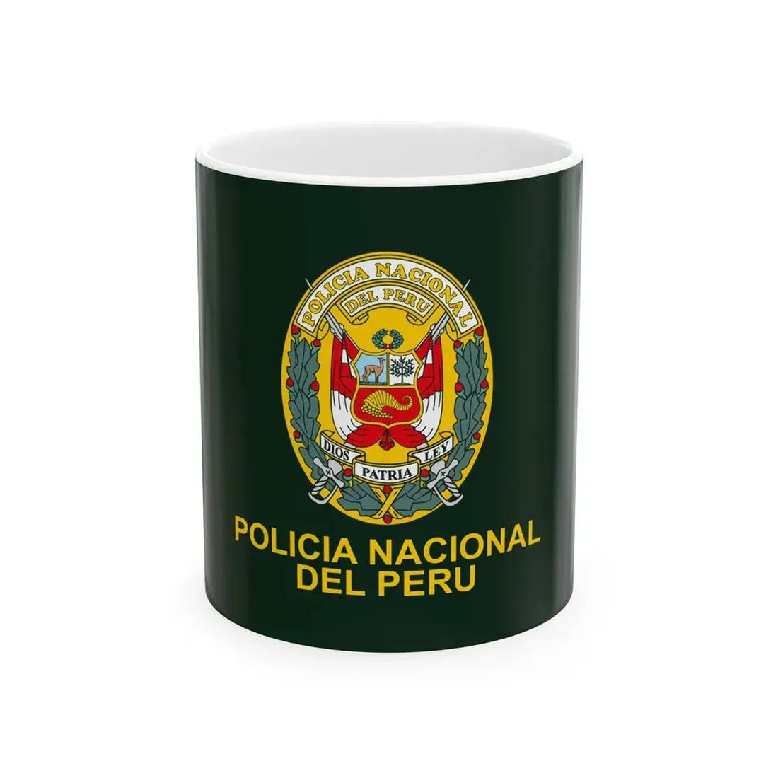 Flag of the National Police of Peru (Peru) White Coffee Mug 11oz - Go Mug Yourself