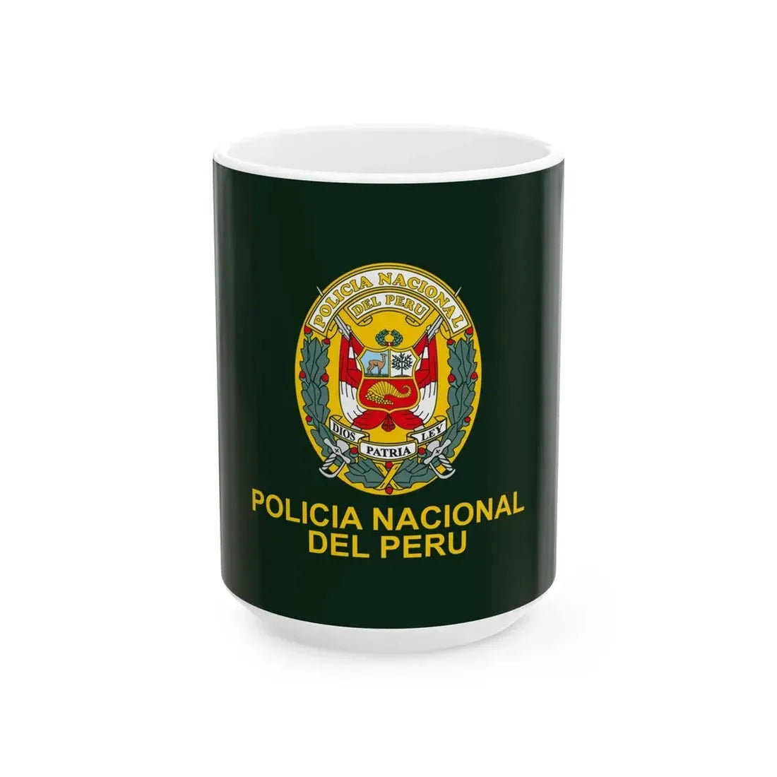 Flag of the National Police of Peru (Peru) White Coffee Mug 15oz - Go Mug Yourself