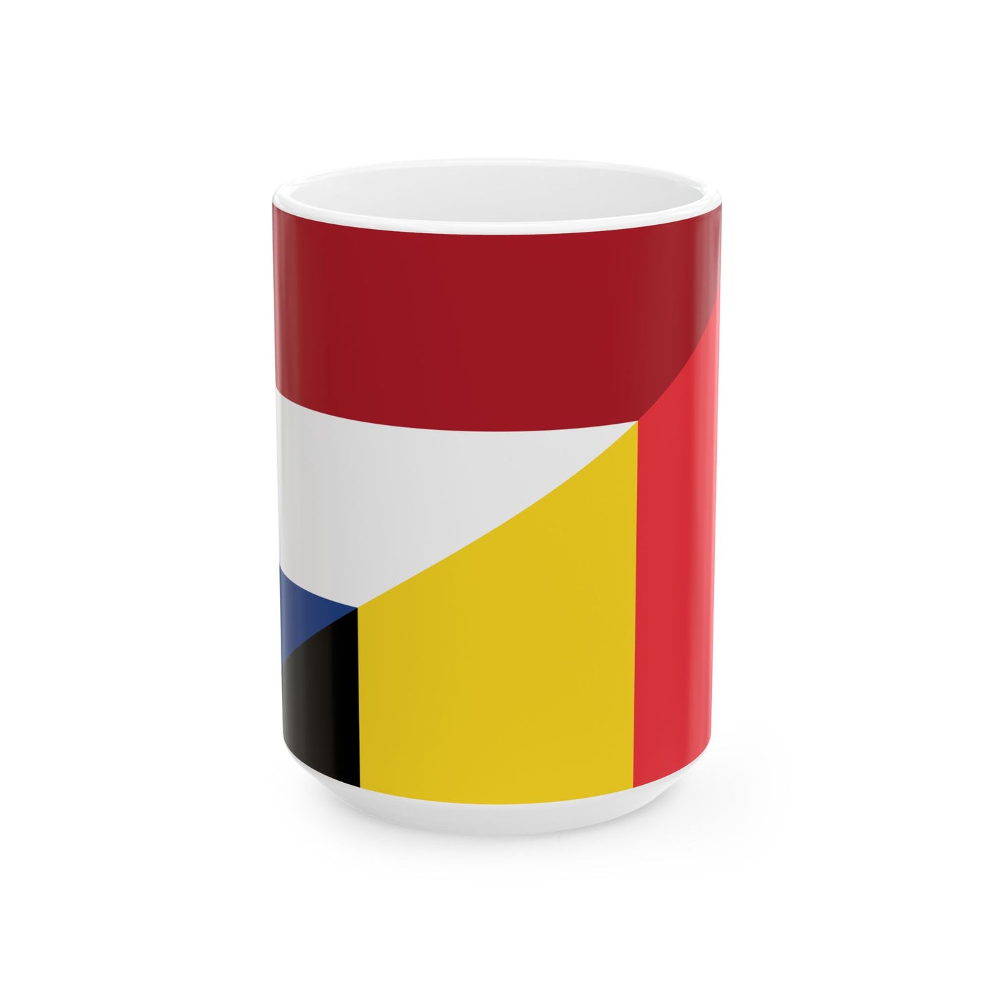Flag of the Netherlands and Belgium (Belgium) White Coffee Mug-15oz-Go Mug Yourself