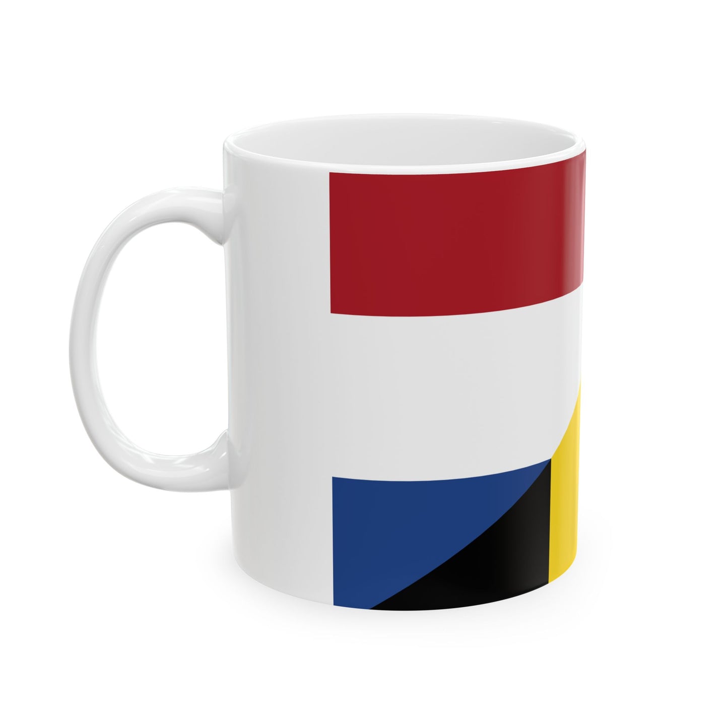 Flag of the Netherlands and Belgium (Belgium) White Coffee Mug-Go Mug Yourself
