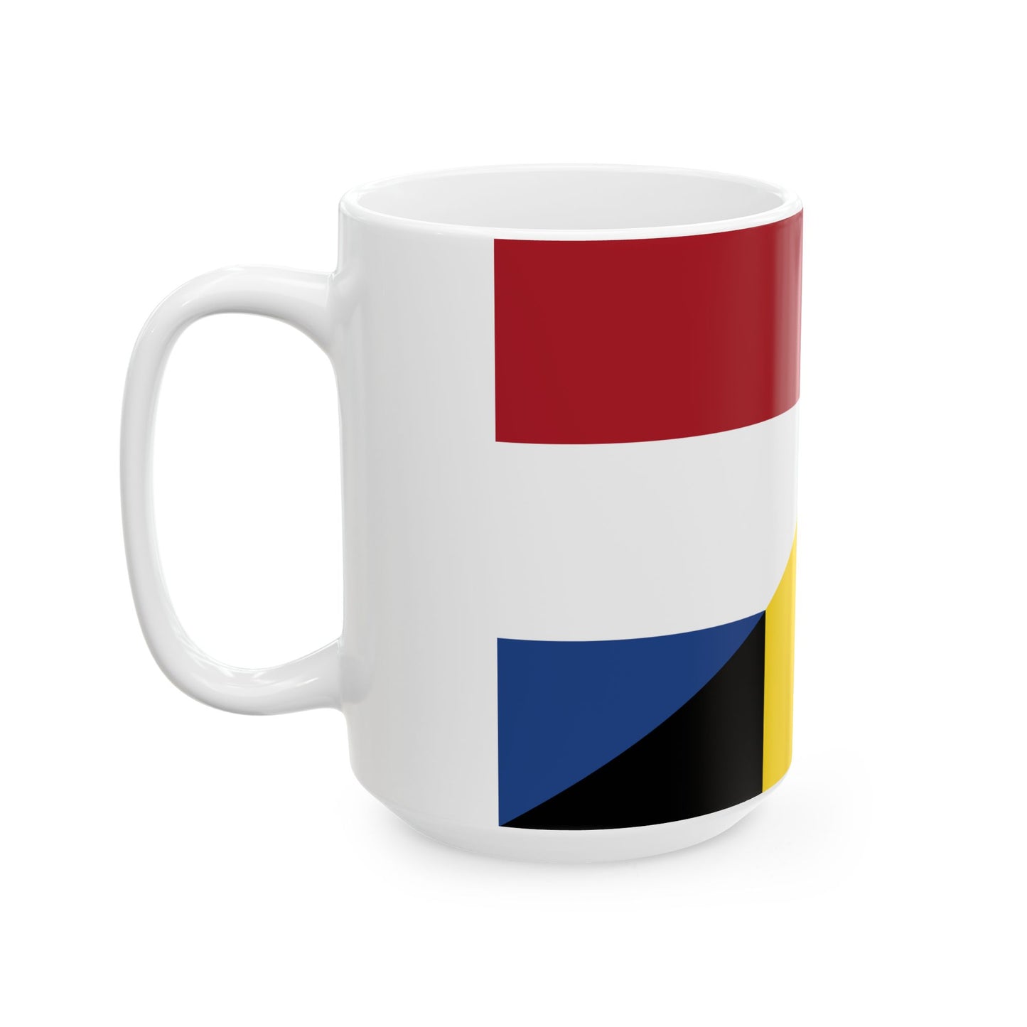 Flag of the Netherlands and Belgium (Belgium) White Coffee Mug-Go Mug Yourself