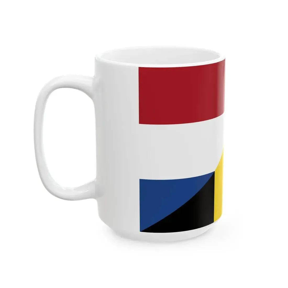 Flag of the Netherlands and Belgium (Belgium) White Coffee Mug - Go Mug Yourself