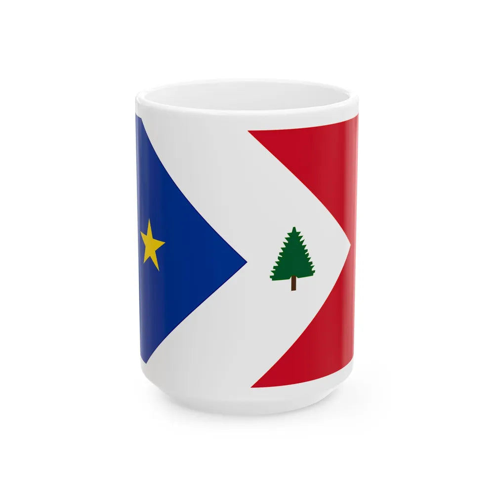 Flag of the New England Acadians (United States) White Coffee Mug 15oz - Go Mug Yourself