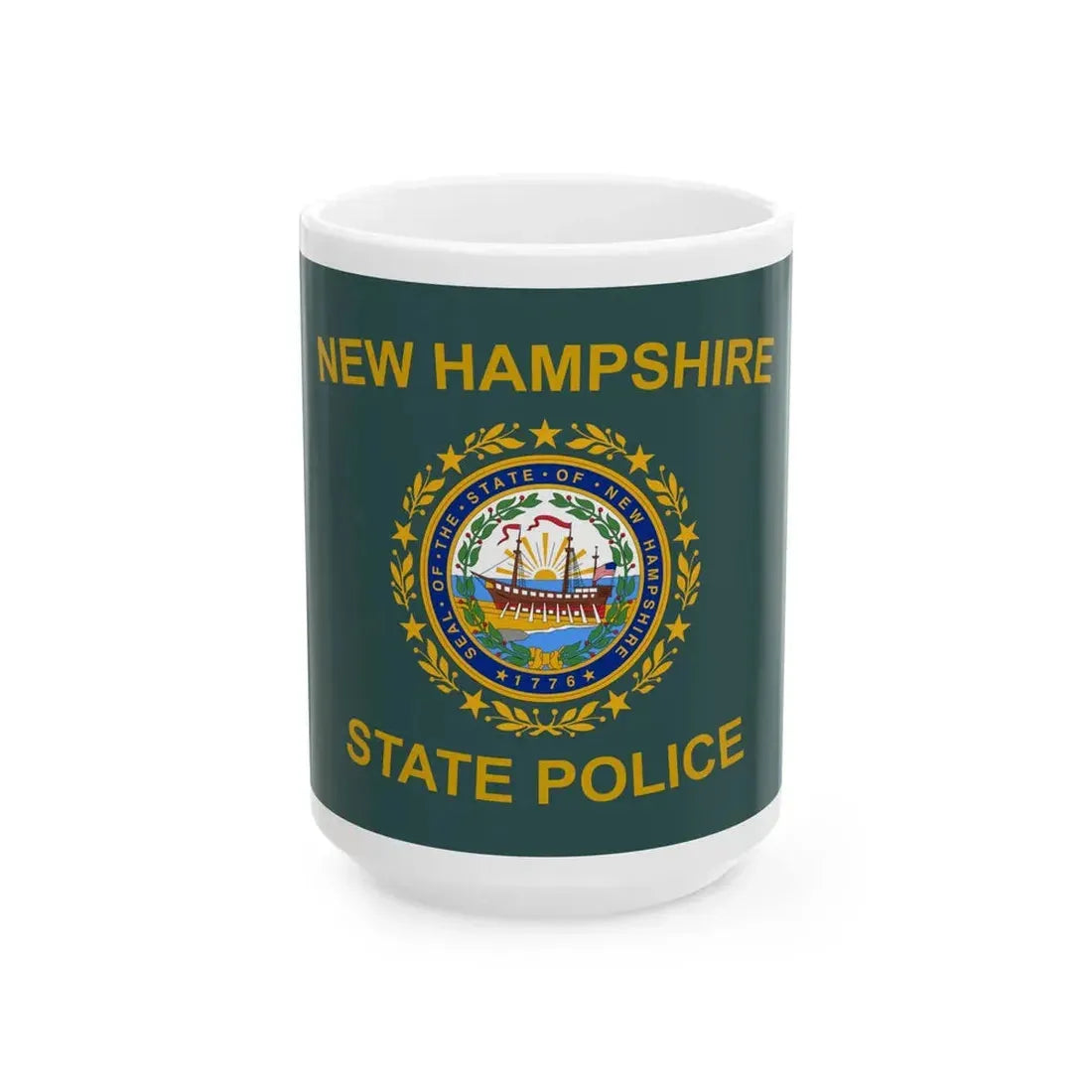 Flag of the New Hampshire State Police (United States) White Coffee Mug 15oz - Go Mug Yourself