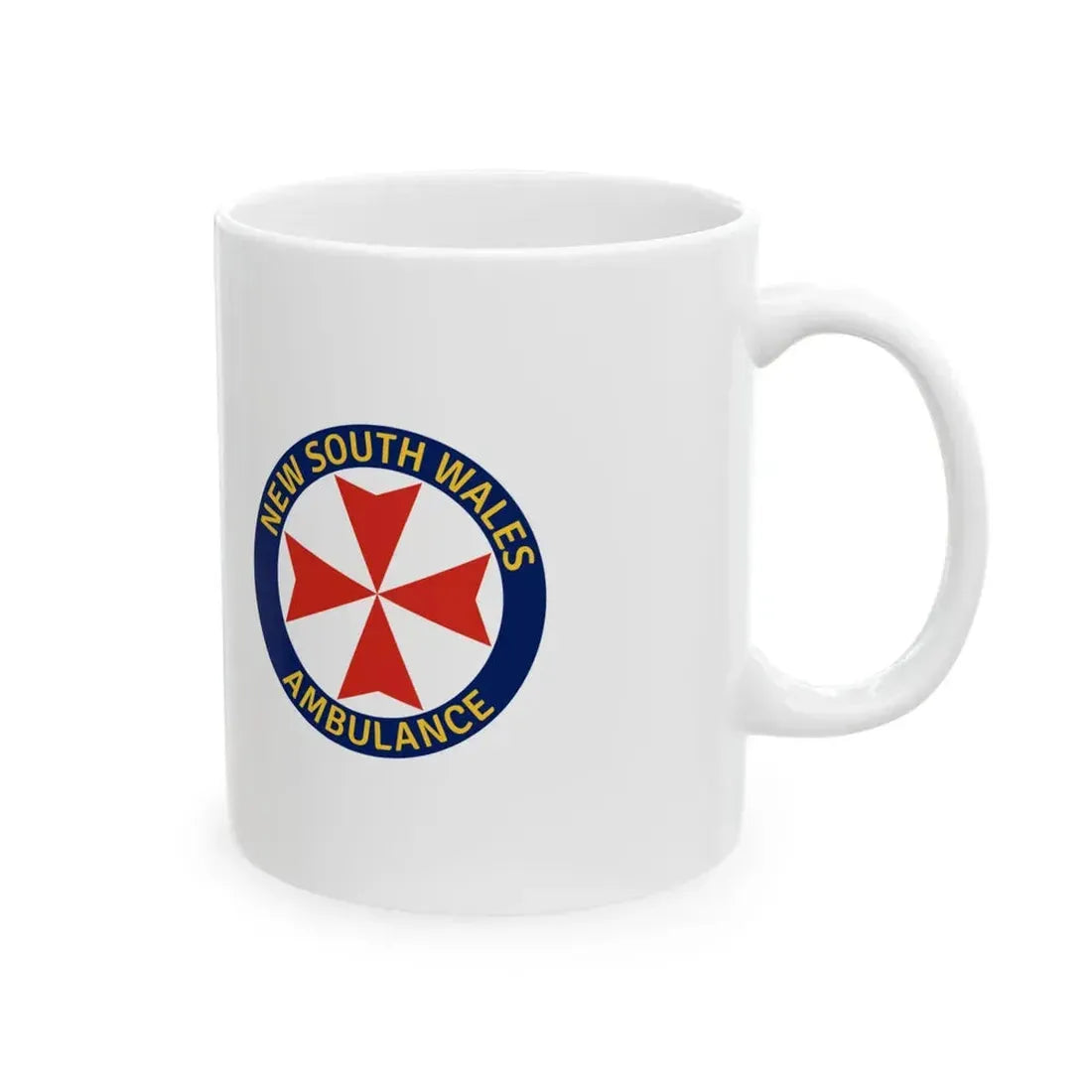 Flag of the New South Wales Ambulance Service (Australia) White Coffee Mug - Go Mug Yourself