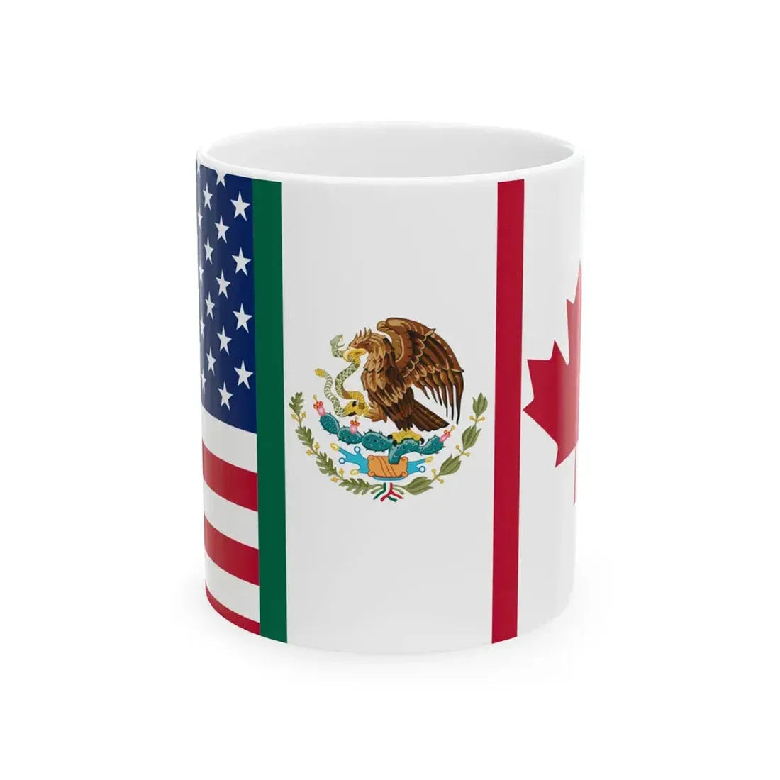 Flag of the North American Free Trade Agreement standard version (Canada) White Coffee Mug 11oz - Go Mug Yourself