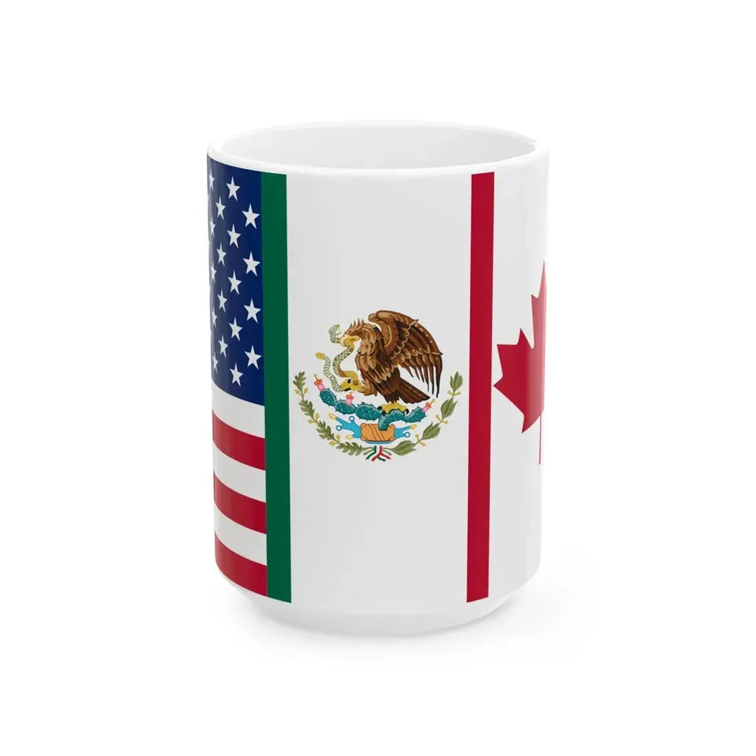 Flag of the North American Free Trade Agreement standard version (Canada) White Coffee Mug 15oz - Go Mug Yourself