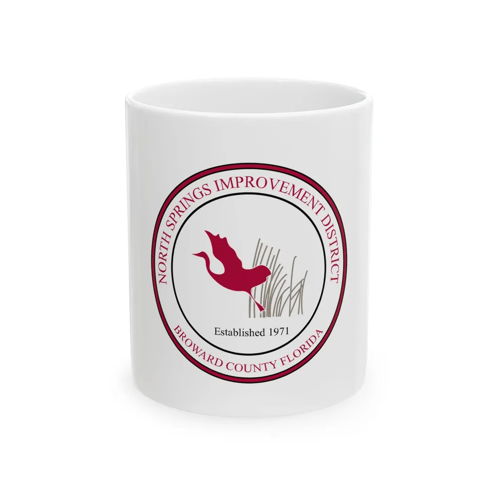 Flag of the North Springs Improvement District Florida (United States) White Coffee Mug 11oz - Go Mug Yourself