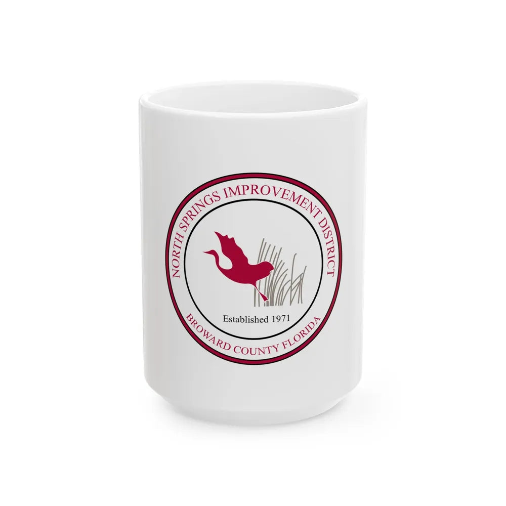 Flag of the North Springs Improvement District Florida (United States) White Coffee Mug 15oz - Go Mug Yourself
