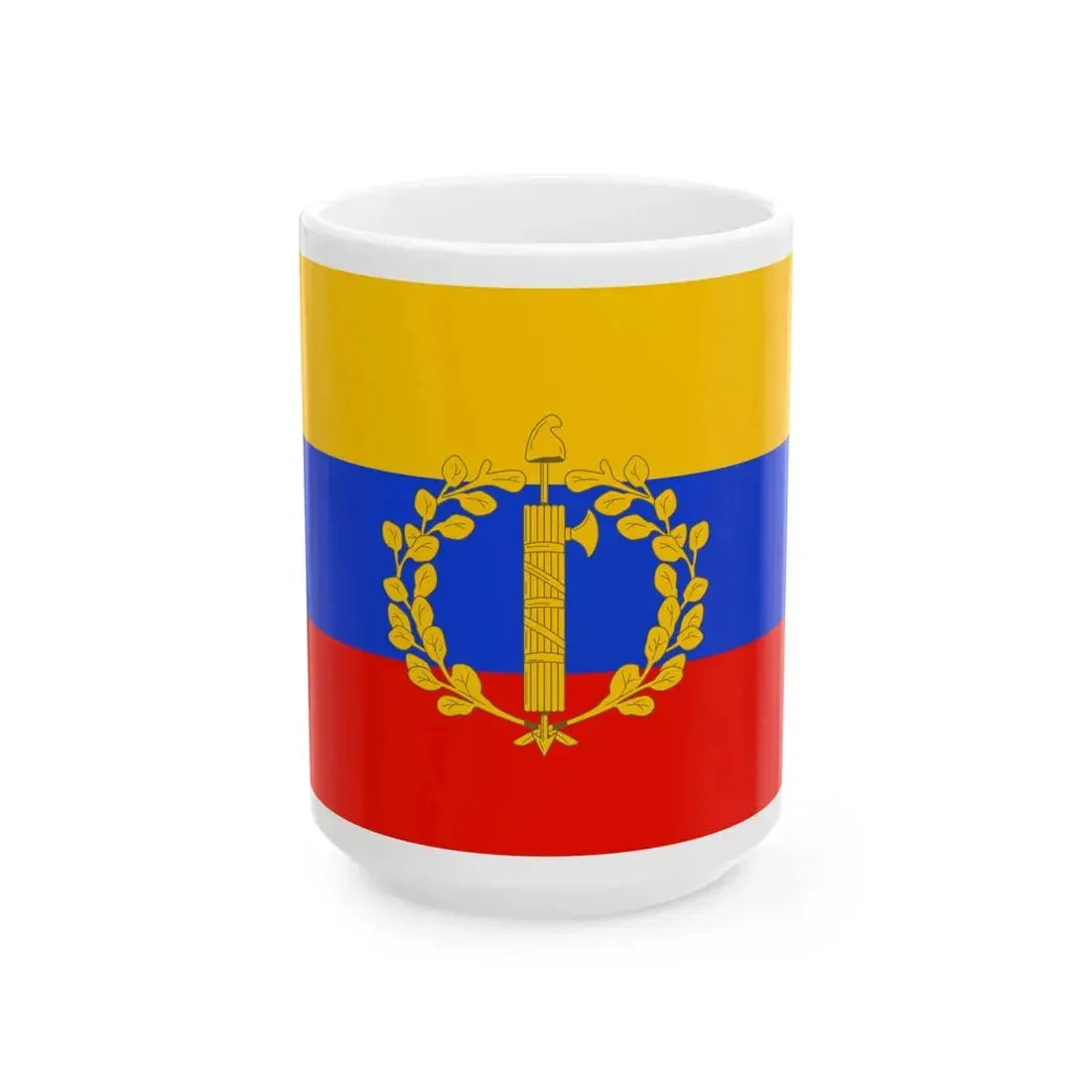 Flag of the Parthenopean Republic variant (Italy) White Coffee Mug 15oz - Go Mug Yourself