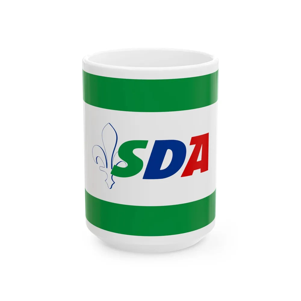 Flag of the Party of Democratic Action (Bosnia and Herzegovina) White Coffee Mug 15oz - Go Mug Yourself