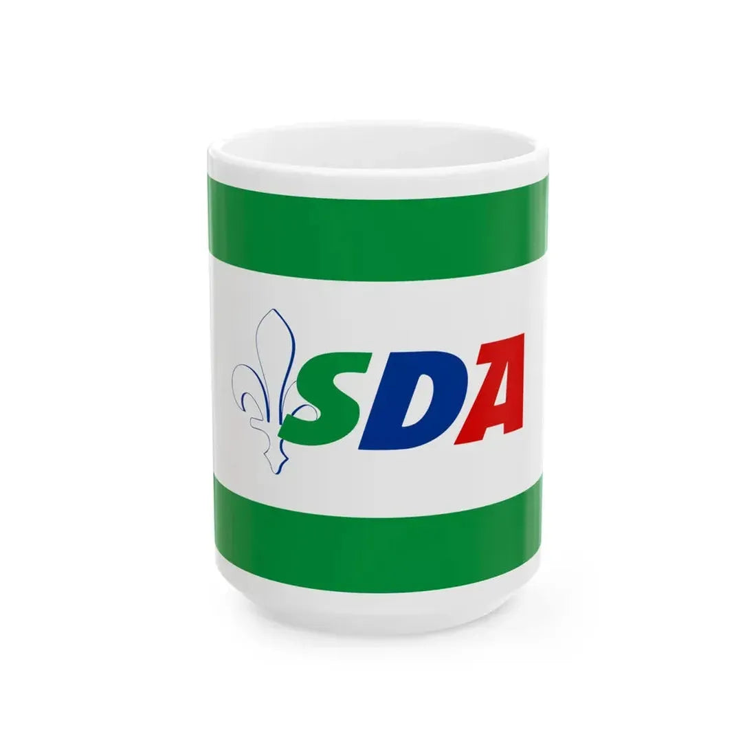 Flag of the Party of Democratic Action (Bosnia and Herzegovina) White Coffee Mug 15oz - Go Mug Yourself