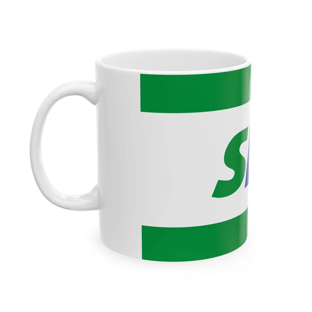 Flag of the Party of Democratic Action variant (Bosnia and Herzegovina) White Coffee Mug - Go Mug Yourself