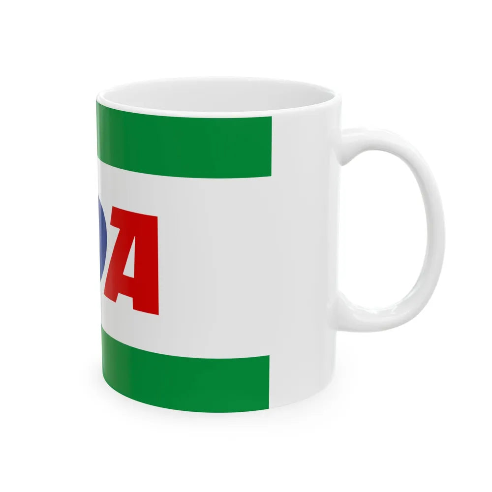 Flag of the Party of Democratic Action variant (Bosnia and Herzegovina) White Coffee Mug - Go Mug Yourself