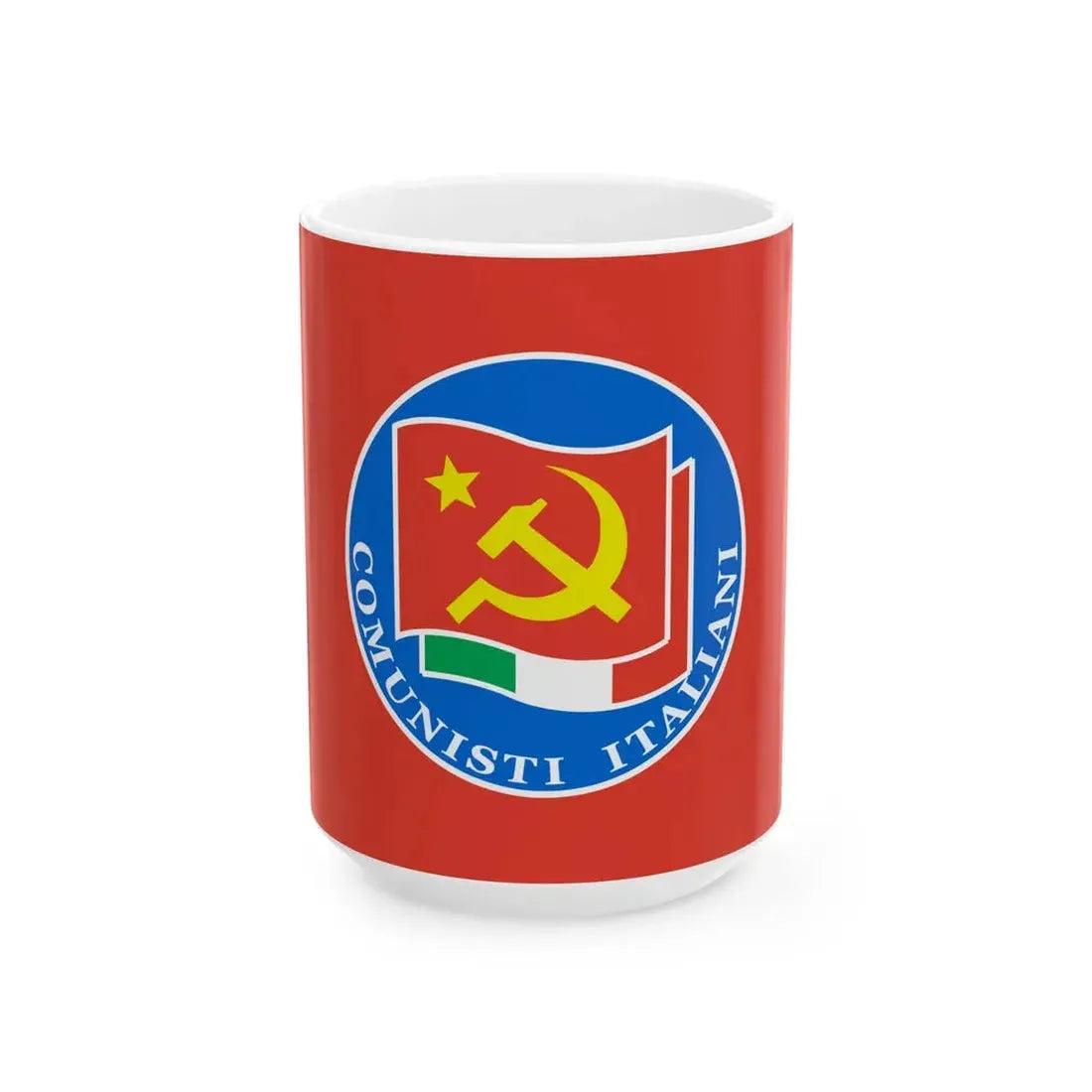 Flag of the Party of Italian Communists (Italy) White Coffee Mug 15oz - Go Mug Yourself