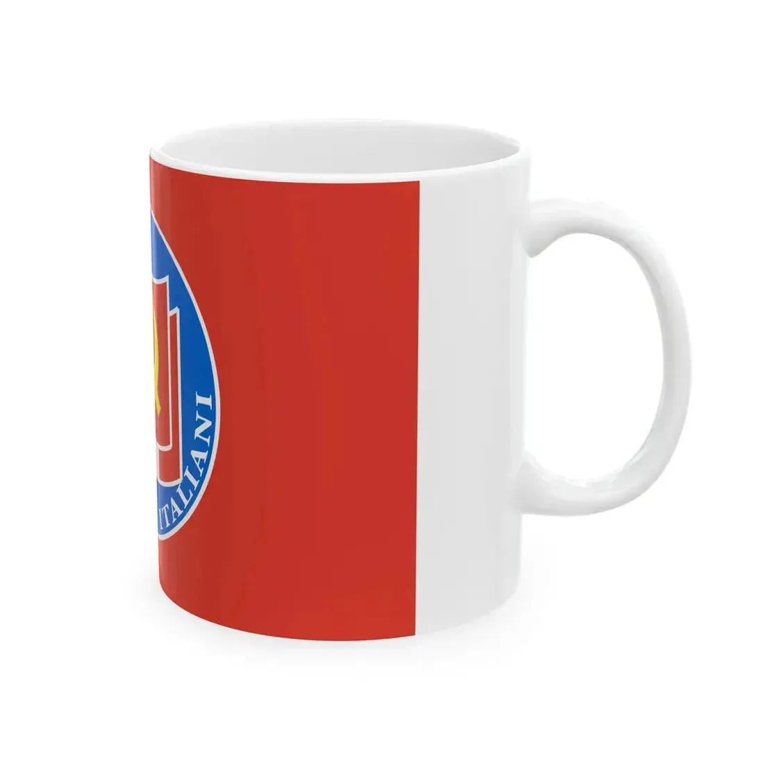 Flag of the Party of Italian Communists (Italy) White Coffee Mug - Go Mug Yourself