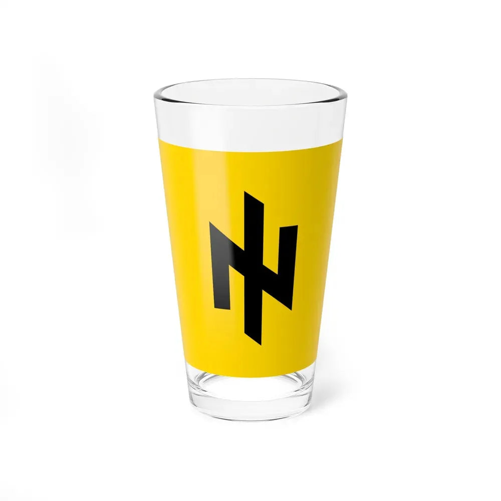Flag of the Patriot of Ukraine party AZOV (Ukraine) Pint Glass 16oz 16oz - Go Mug Yourself