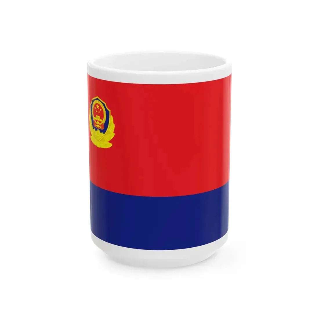 Flag of the Peoples Police of the Peoples Republic of China (China) White Coffee Mug 15oz - Go Mug Yourself