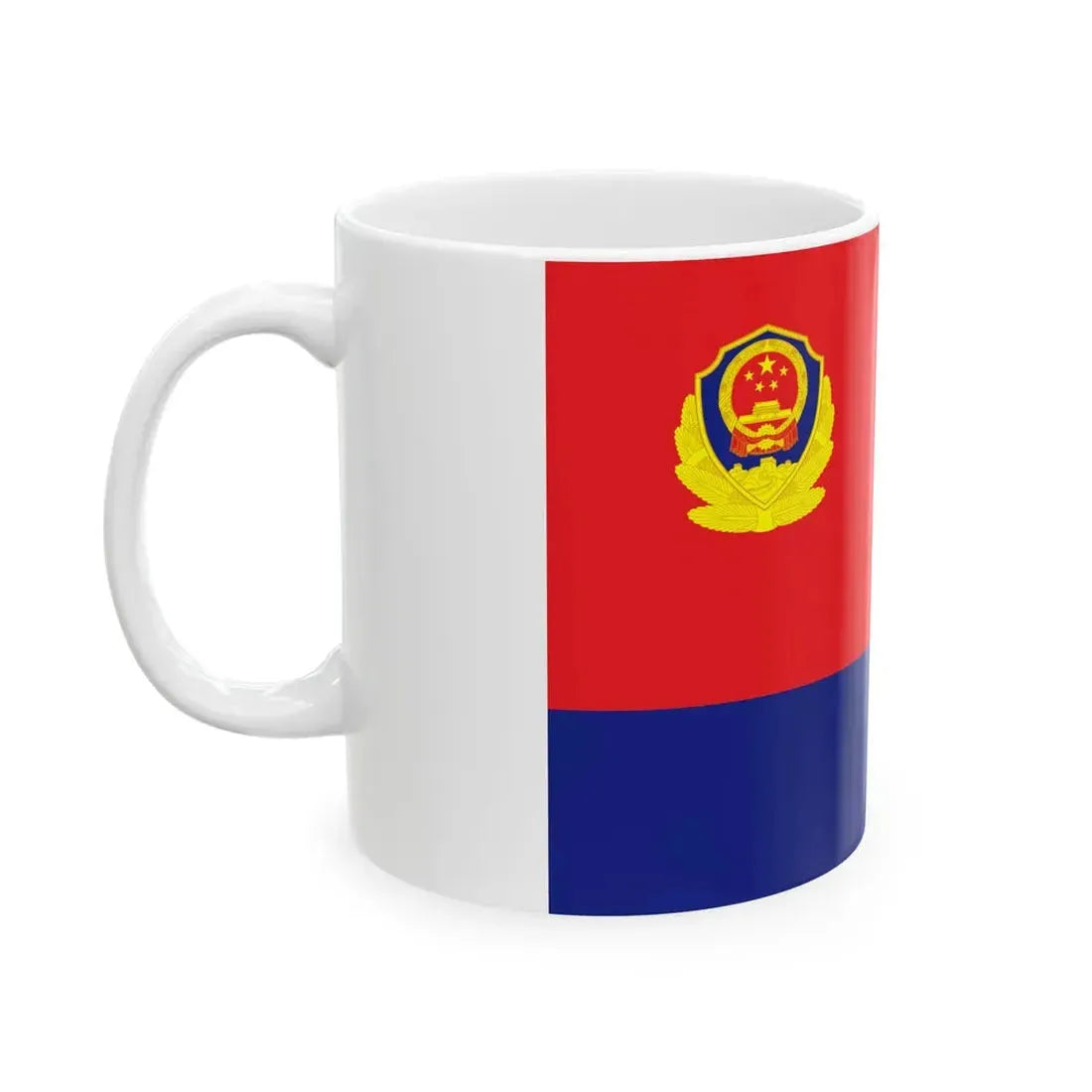 Flag of the Peoples Police of the Peoples Republic of China (China) White Coffee Mug - Go Mug Yourself