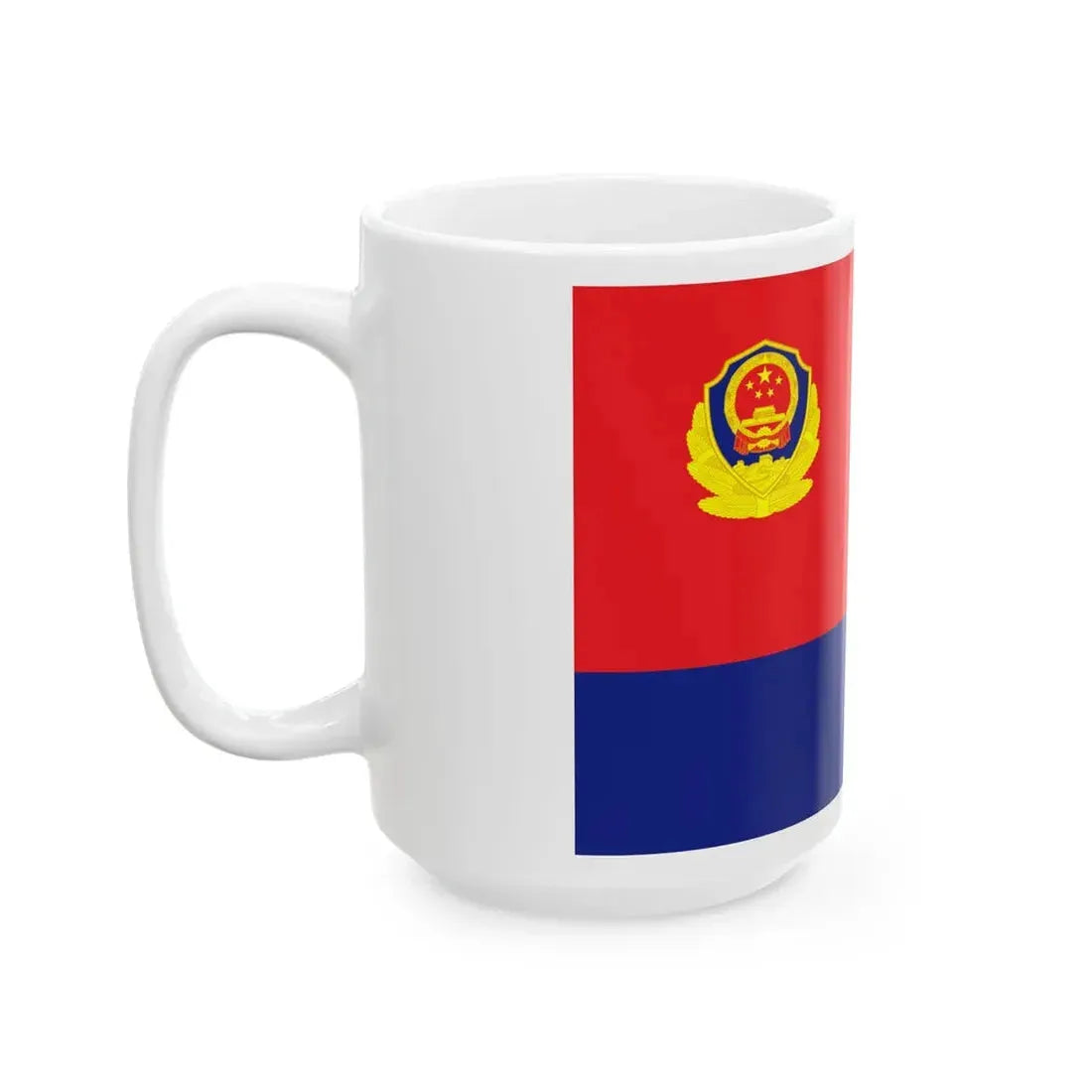 Flag of the Peoples Police of the Peoples Republic of China (China) White Coffee Mug - Go Mug Yourself