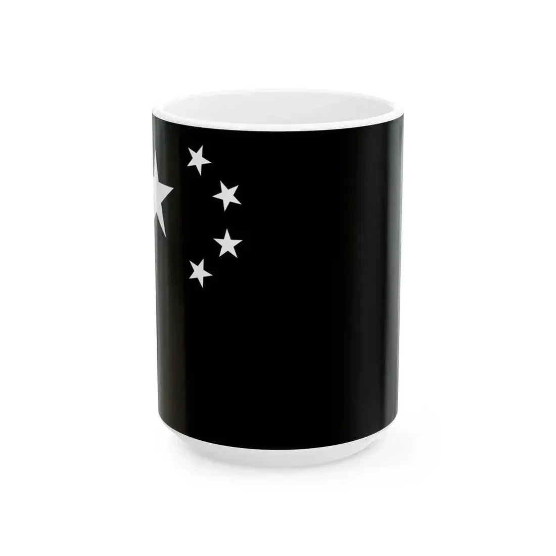 Flag of the Peoples Republic of China black and white variant 1 (China) White Coffee Mug 15oz - Go Mug Yourself