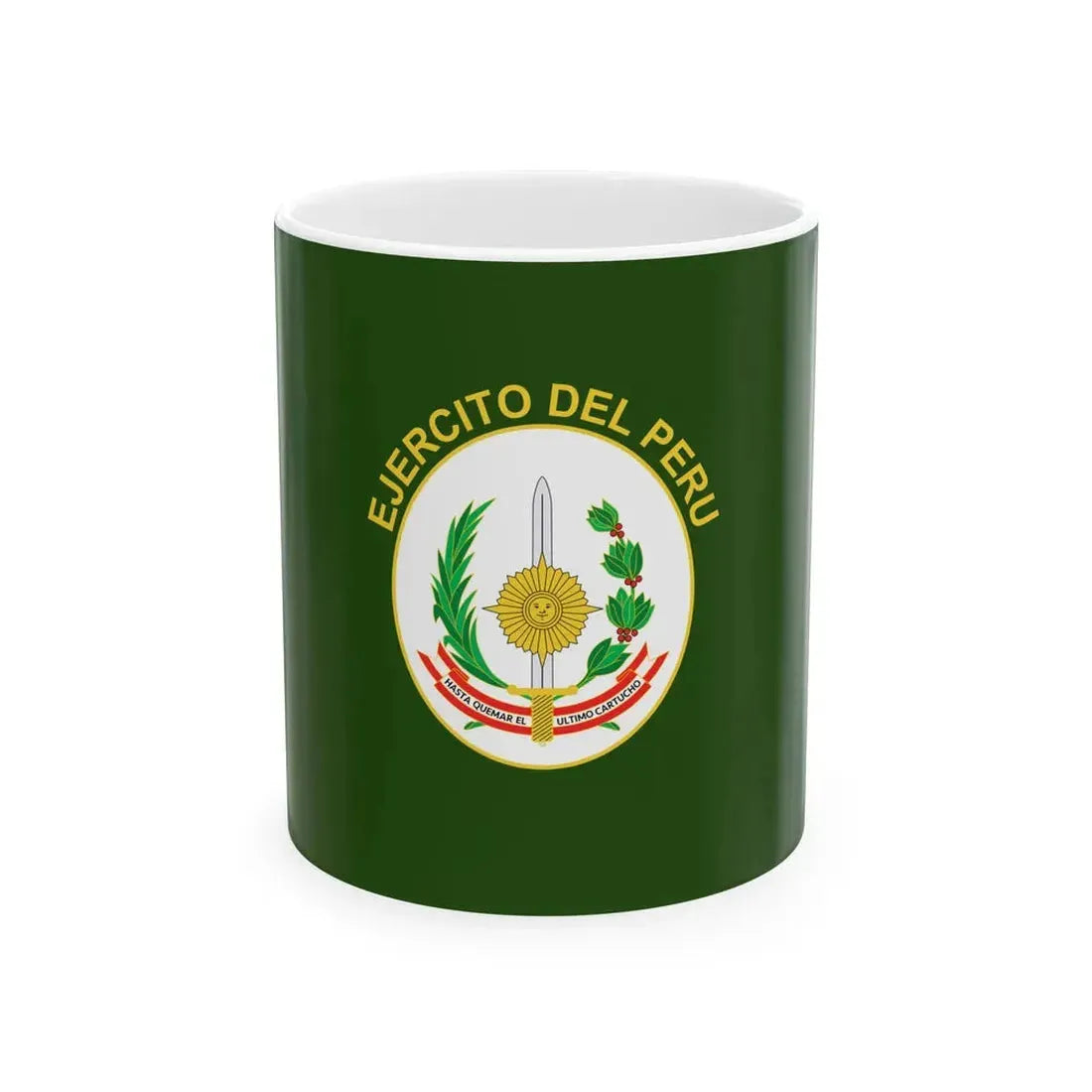 Flag of the Peruvian Army (Peru) White Coffee Mug 11oz - Go Mug Yourself