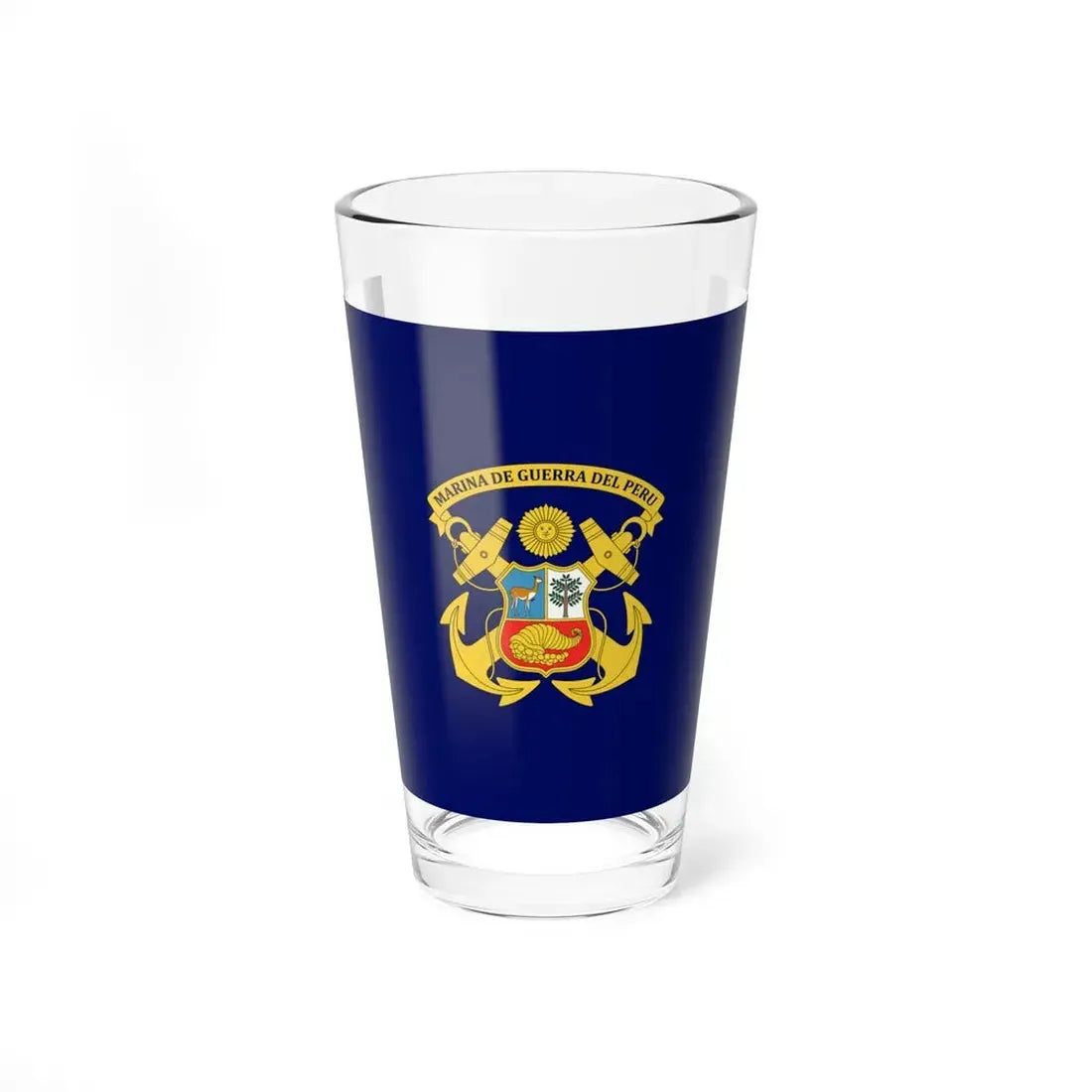 Flag of the Peruvian Navy (Peru) Pint Glass 16oz 16oz - Go Mug Yourself