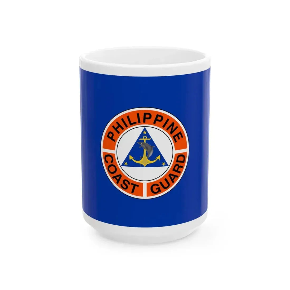Flag of the Philippine Coast Guard PCG (Philippines) White Coffee Mug 15oz - Go Mug Yourself