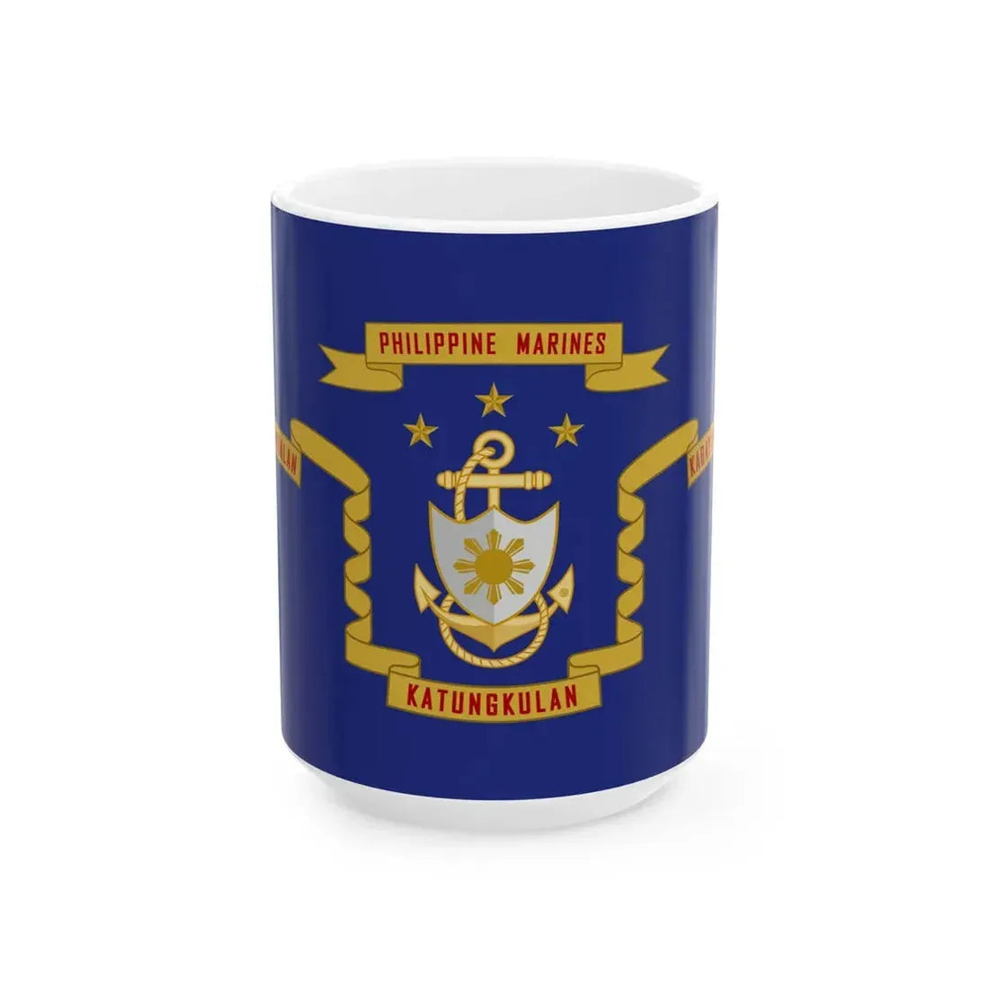 Flag of the Philippine Marine Corps (Philippines) White Coffee Mug 15oz - Go Mug Yourself