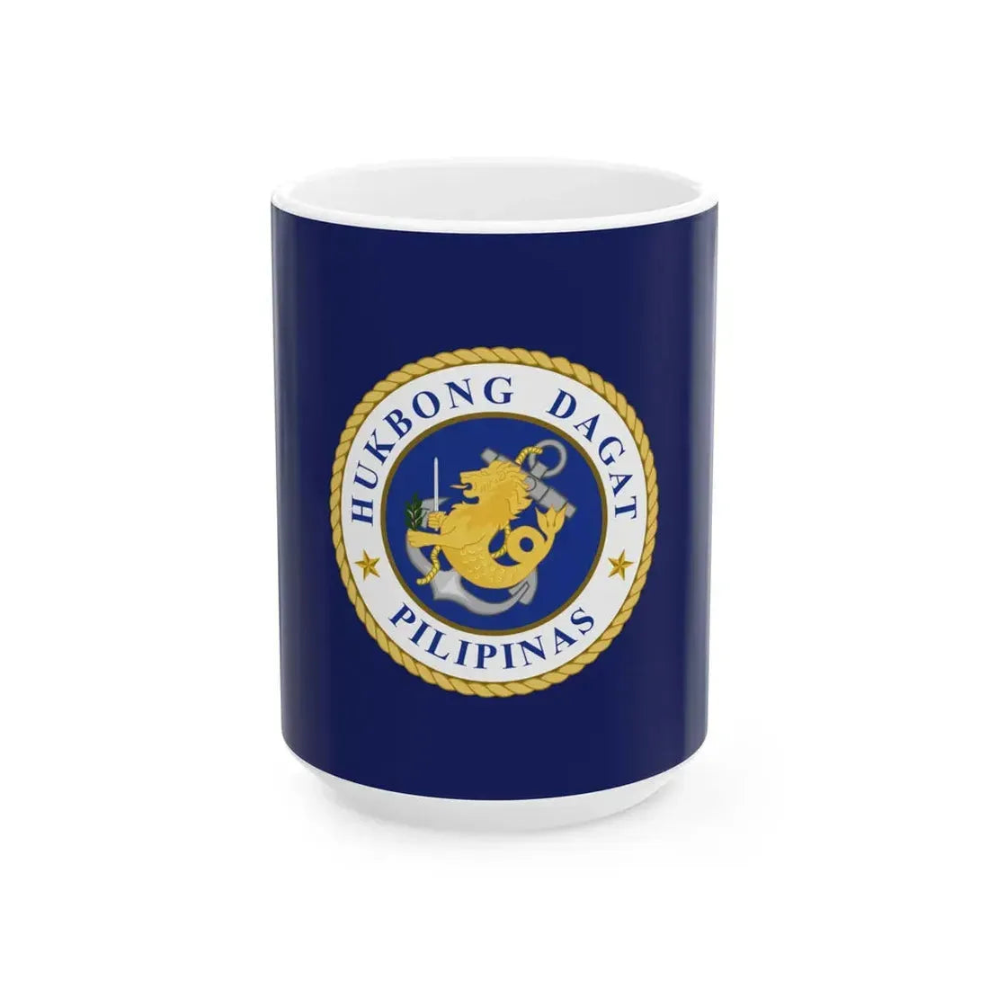 Flag of the Philippine Navy (Philippines) White Coffee Mug 15oz - Go Mug Yourself