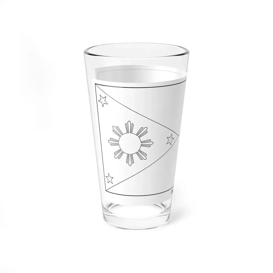 Flag of the Philippines colouring page (Philippines) Pint Glass 16oz - Go Mug Yourself