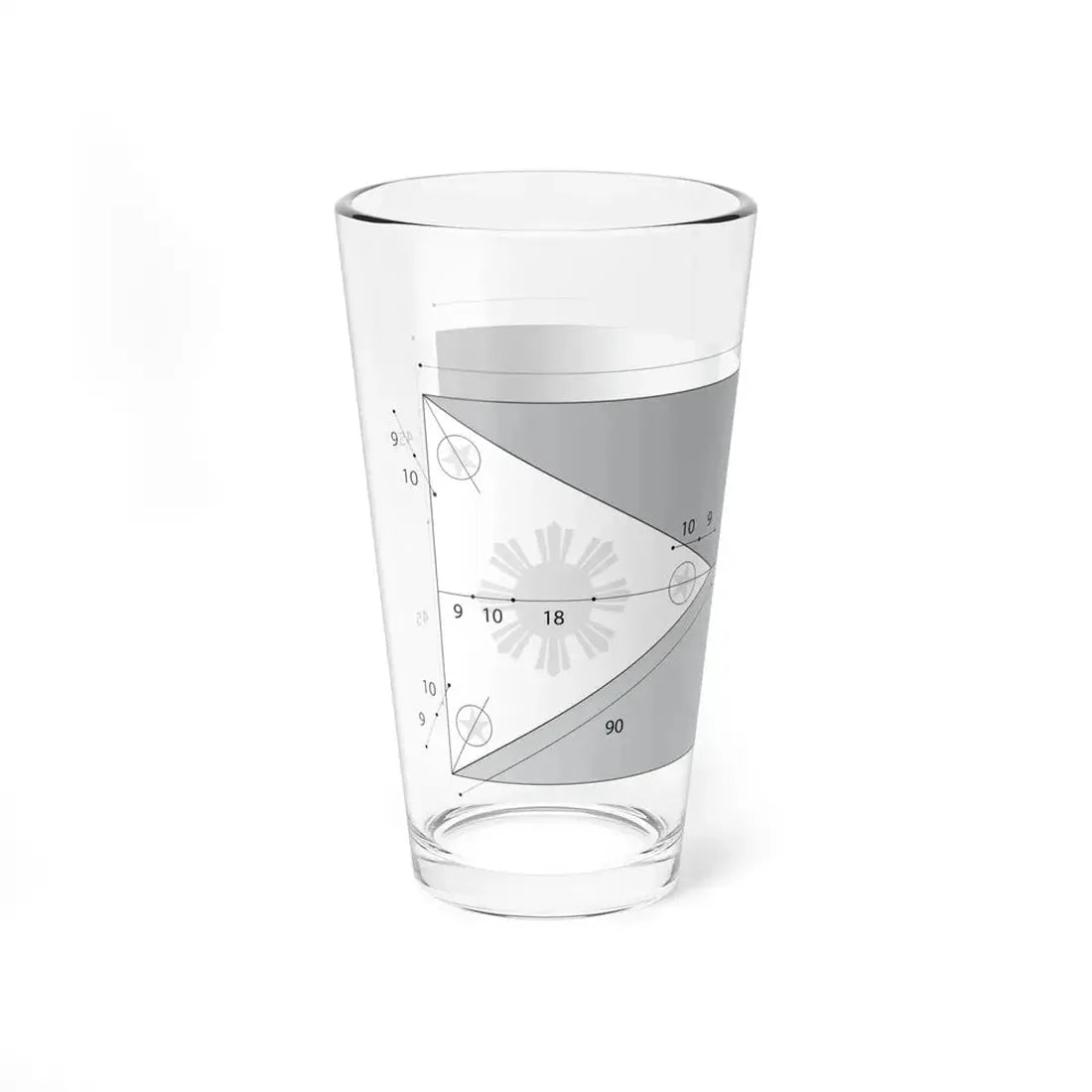 Flag of the Philippines Construction (Philippines) Pint Glass 16oz - Go Mug Yourself