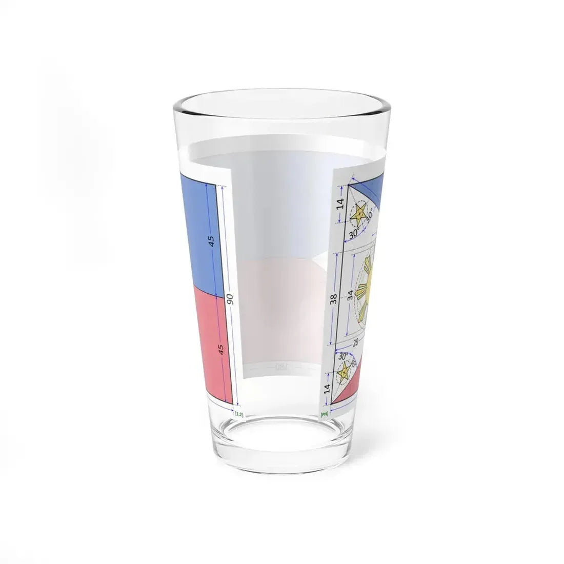 Flag of the Philippines construction sheet (Philippines) Pint Glass 16oz - Go Mug Yourself