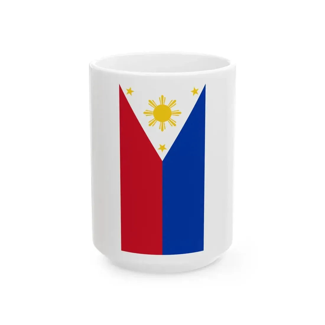 Flag of the Philippines inv vertical display (Philippines) White Coffee Mug 15oz - Go Mug Yourself